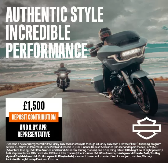 MY25 Finance Deposit Allowance - Offer at HARLEYWORLD CHESTERFIELD