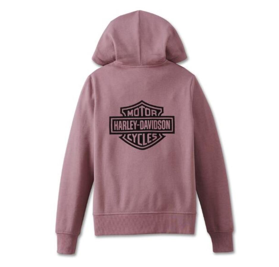 Harley Davidson Women s Special Bar and Shield Zip Front Hoodie Grape Shake Heather 97451 23VW