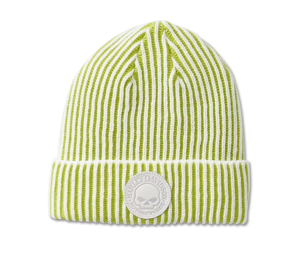 Harley Davidson Ladies Venom Willie G Skull Beanie Wild Lime 97677 24VW
